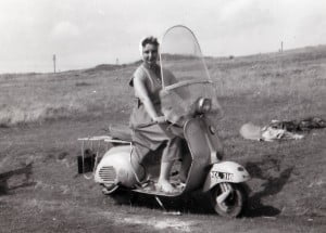Simon N Walker - Brenda Walker Sitting On Vespa